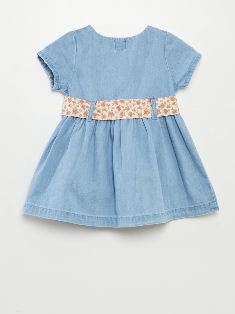 Robe en denim avec ceinture BLANC - Kiabi
