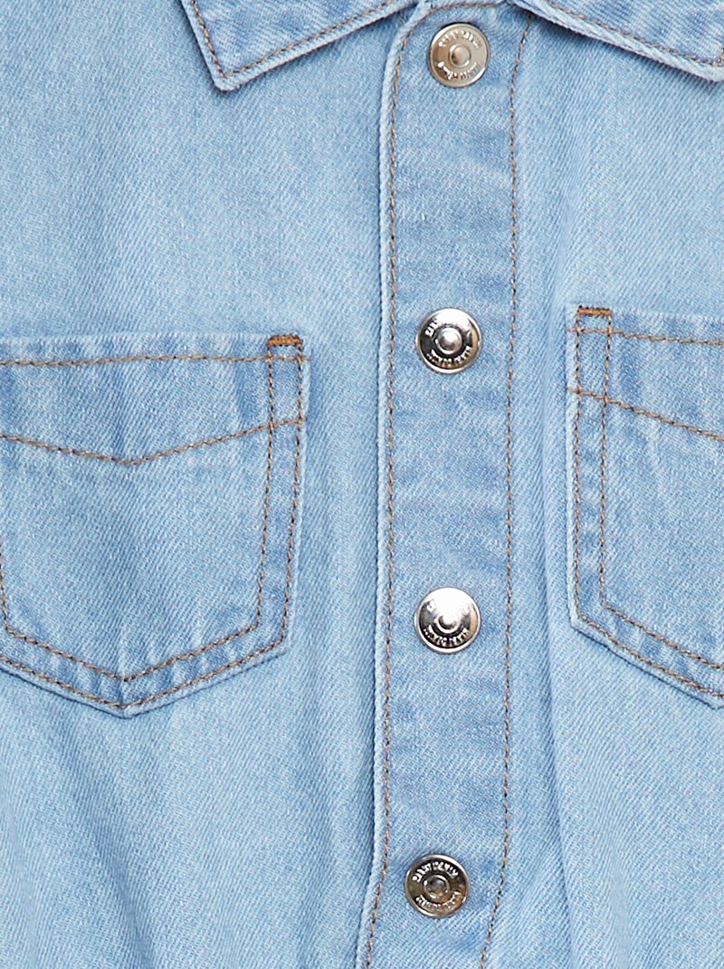 Robe en denim avec ouverture pressionnée Bleu - Kiabi
