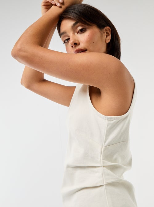 Robe en denim courte sans manches - Kiabi