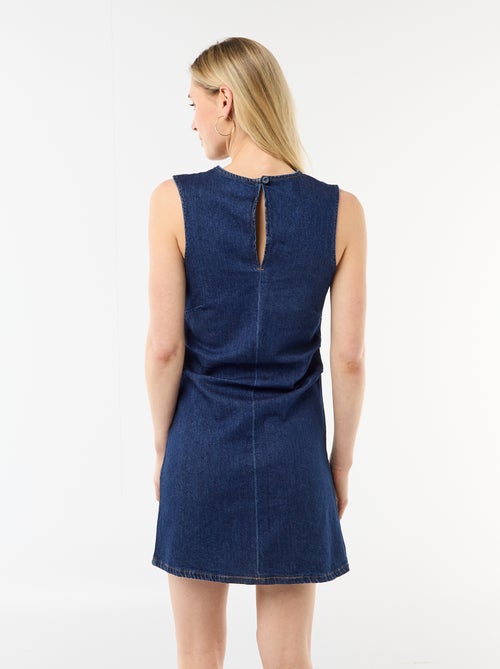 Robe en denim courte sans manches - Kiabi