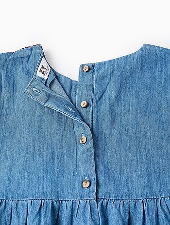 Robe en Denim De Coton Brodé