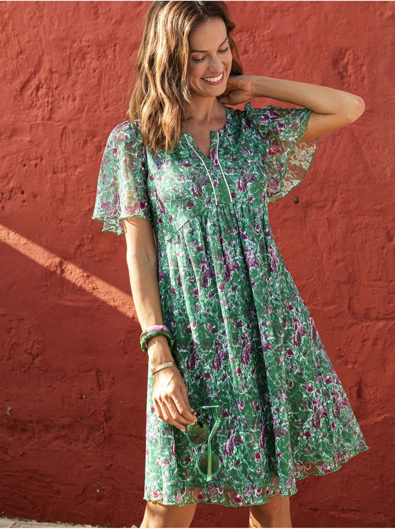 Robe en dentelle - DAXON Vert - Kiabi