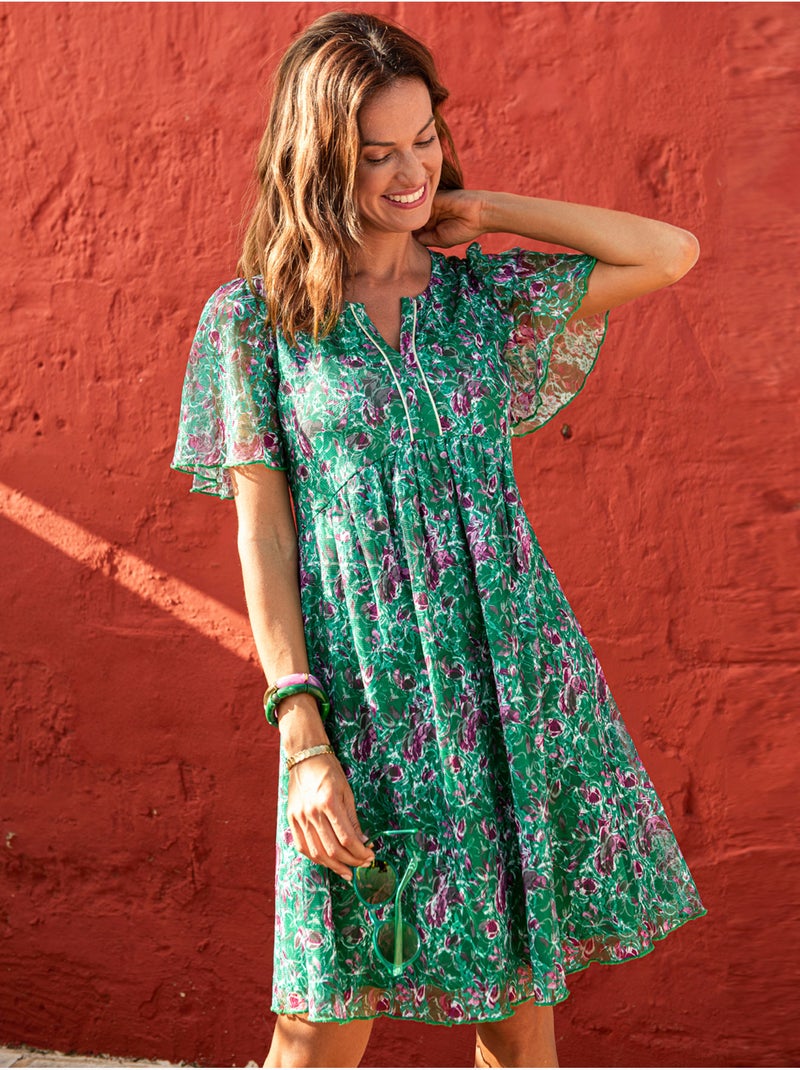 Robe en dentelle - DAXON Vert - Kiabi