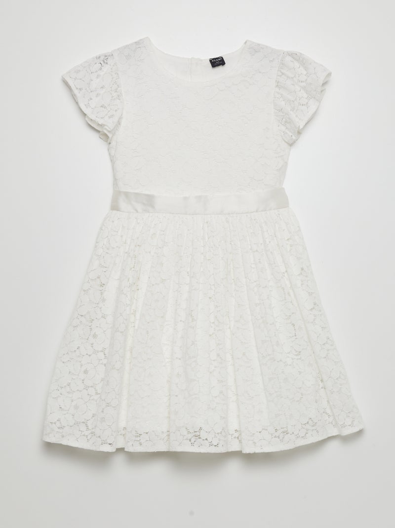 Robe en dentelle de cérémonie blanc - Kiabi