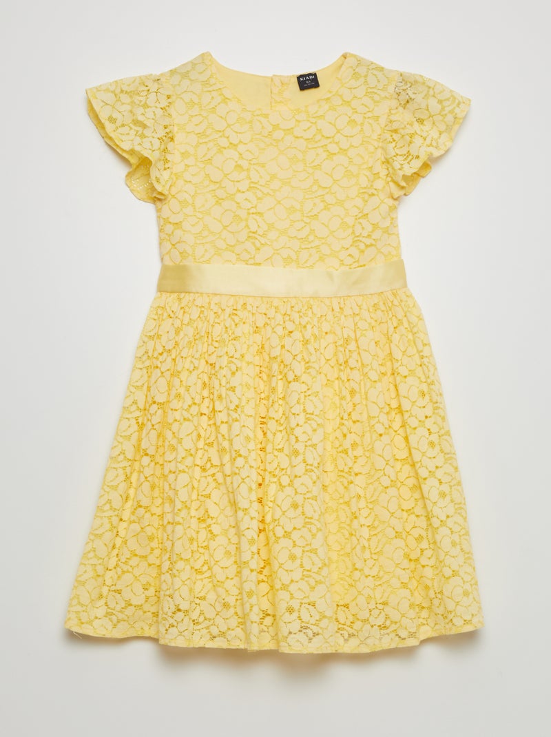 Robe en dentelle de cérémonie Jaune - Kiabi