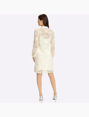 Robe en dentelle dentelle florale légèrement transparente - taille standard - helline