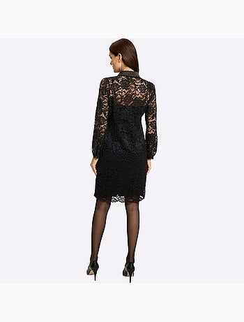 Robe en dentelle dentelle florale légèrement transparente - taille standard - helline