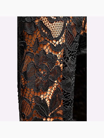 Robe en dentelle dentelle florale légèrement transparente - taille standard - helline