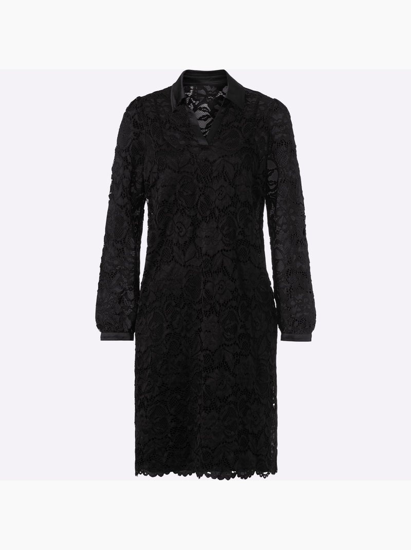 Robe en dentelle dentelle florale légèrement transparente - taille standard - helline Noir - Kiabi