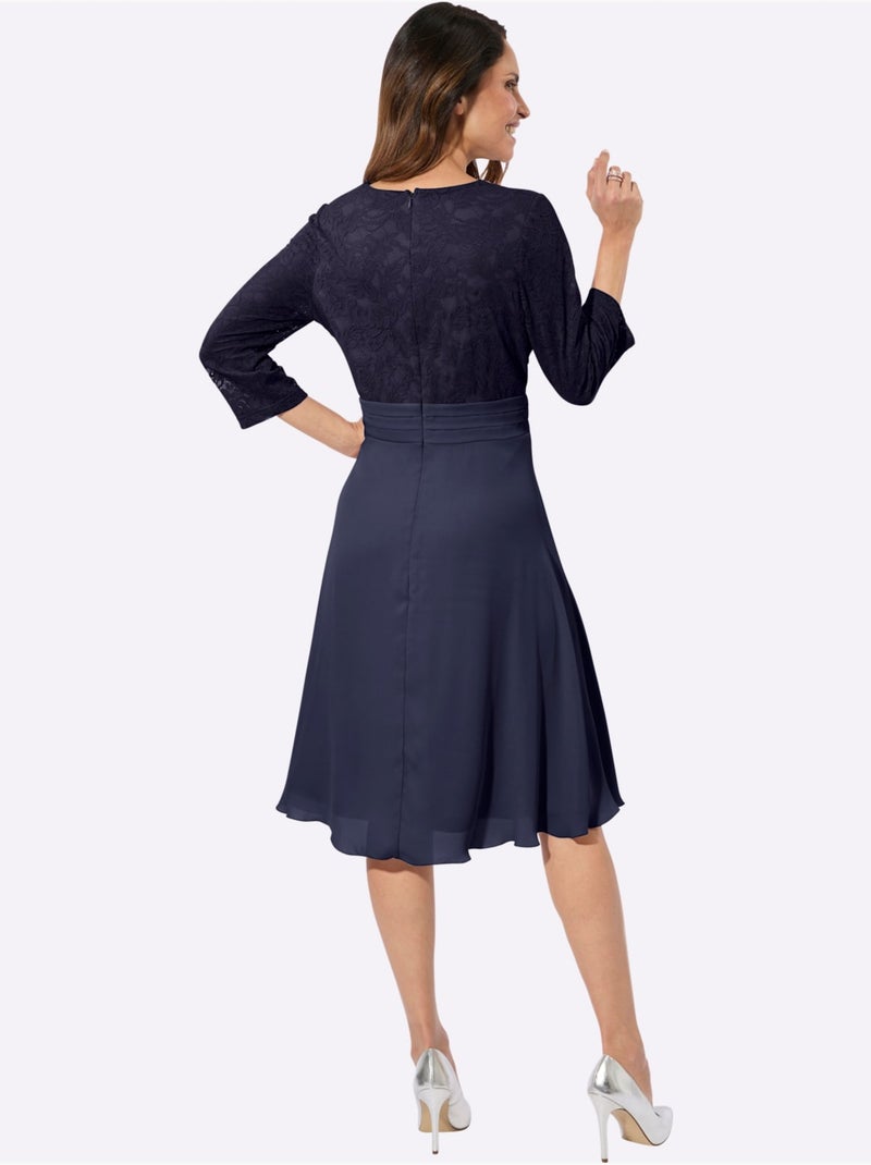 Robe En Dentelle Qualité Tissée - Taille Standard - Witt Bleu marine - Kiabi