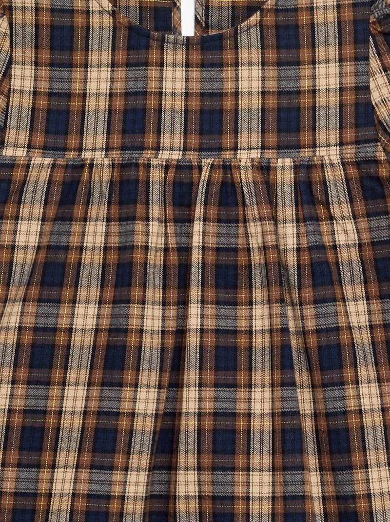Robe en flanelle à manches longues Marron /Marron moyen - Kiabi
