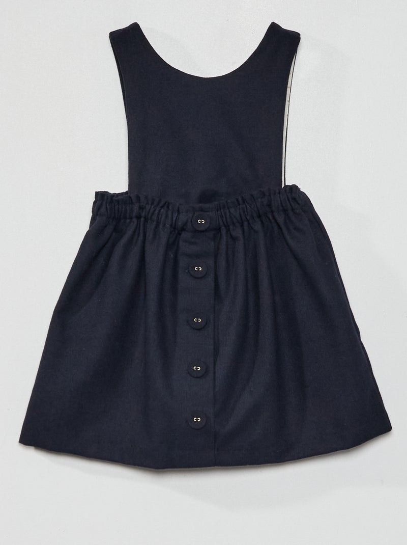 Robe en flanelle avec doublure fantaisie Bleu marine - Kiabi
