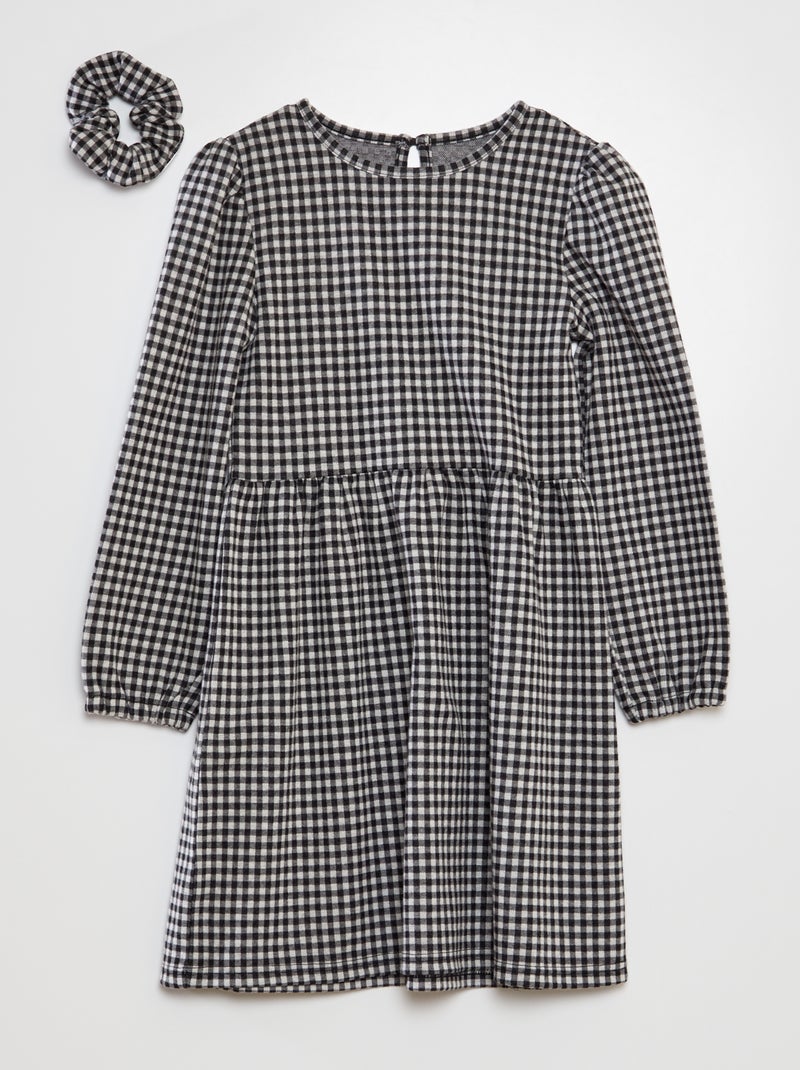Robe en flanelle Noir - Kiabi