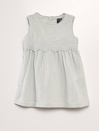 Robe en gaze de coton avec broderies