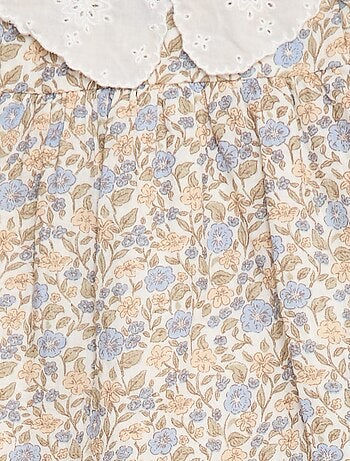 Robe en gaze de coton avec col claudine