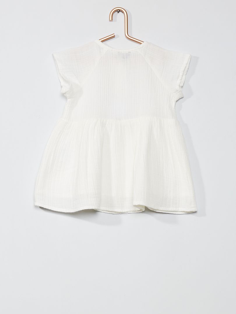 Robe en gaze de coton blanc Kiabi 10.00