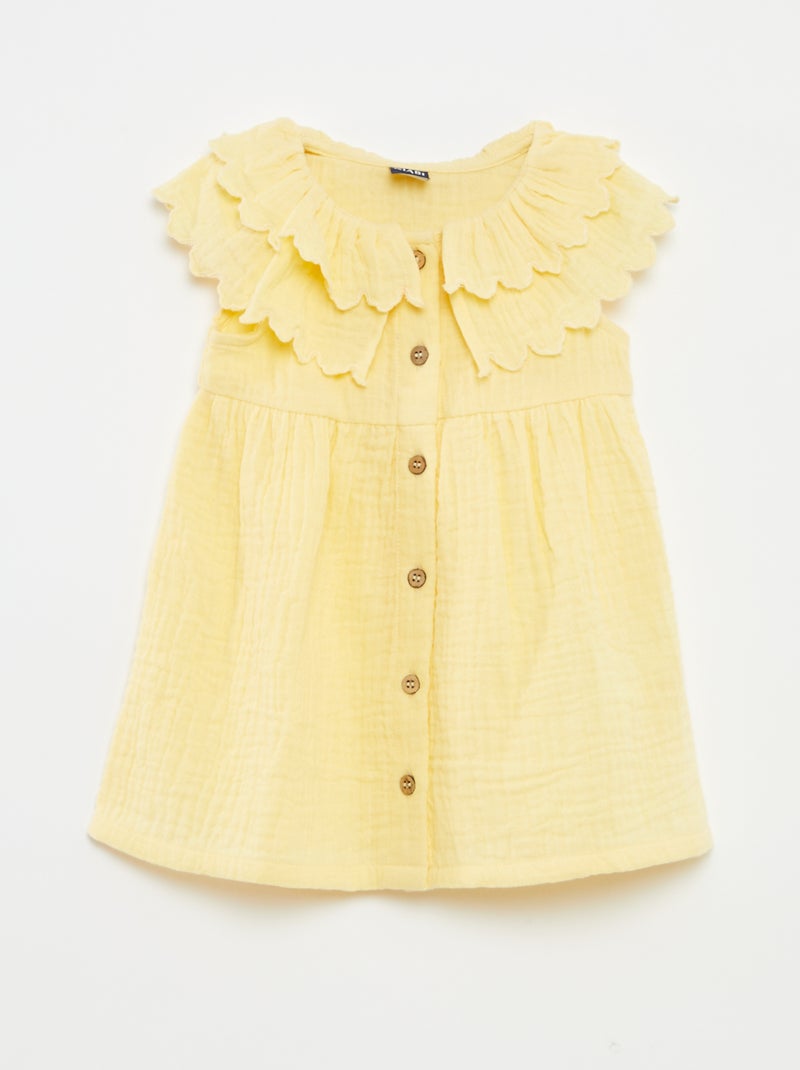Robe en gaze de coton + culotte - 2 pièces JAUNE - Kiabi