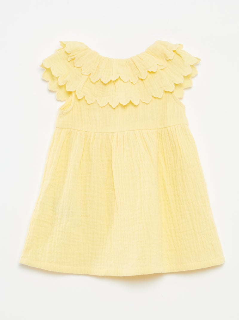 Robe en gaze de coton + culotte - 2 pièces JAUNE - Kiabi