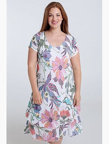 Robe en gaze de coton imprimé floral PAPRIKA