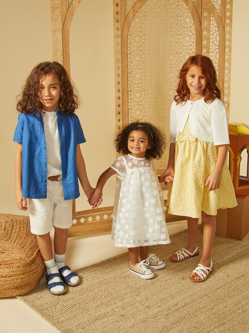 Robe en jacquard de cérémonie JAUNE - Kiabi