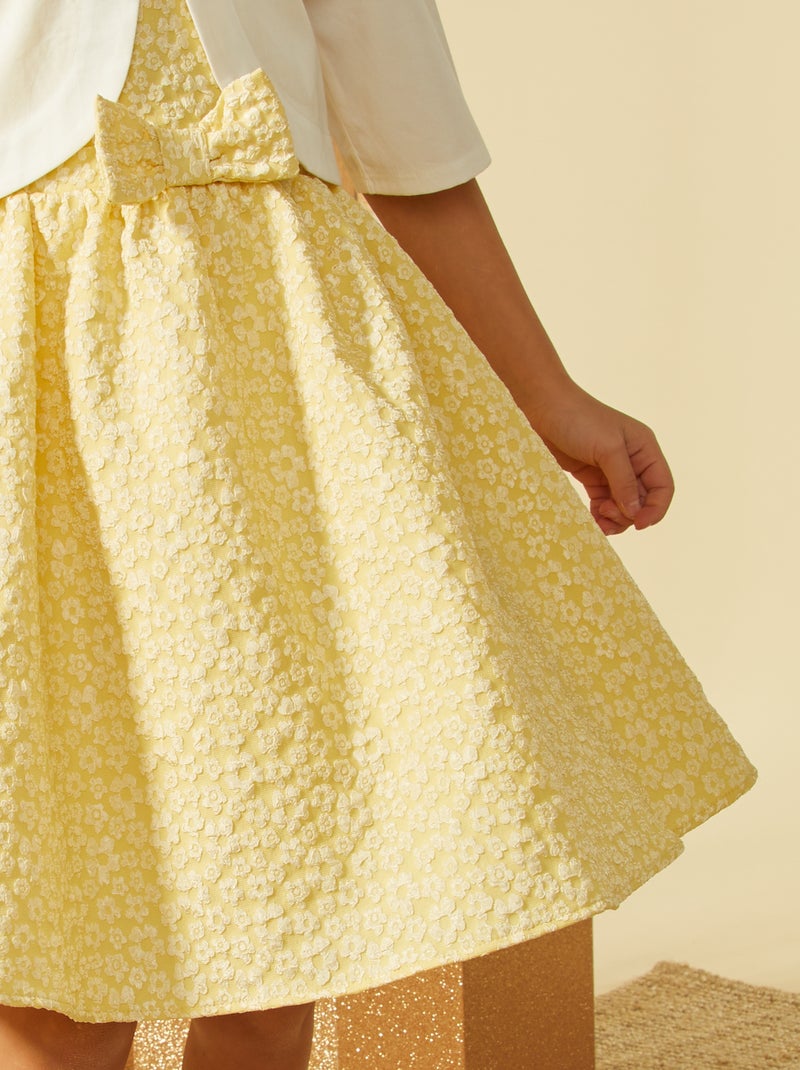 Robe en jacquard de cérémonie JAUNE - Kiabi