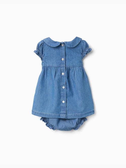Robe en jean avec broderie et volants - Kiabi Robe en jean avec broderie et volants - Kiabi
