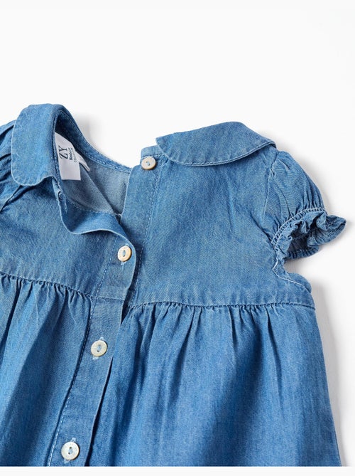 Robe en jean avec broderie et volants - Kiabi Robe en jean avec broderie et volants - Kiabi