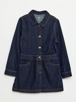 Robe en jean avec ouverture pressionnée