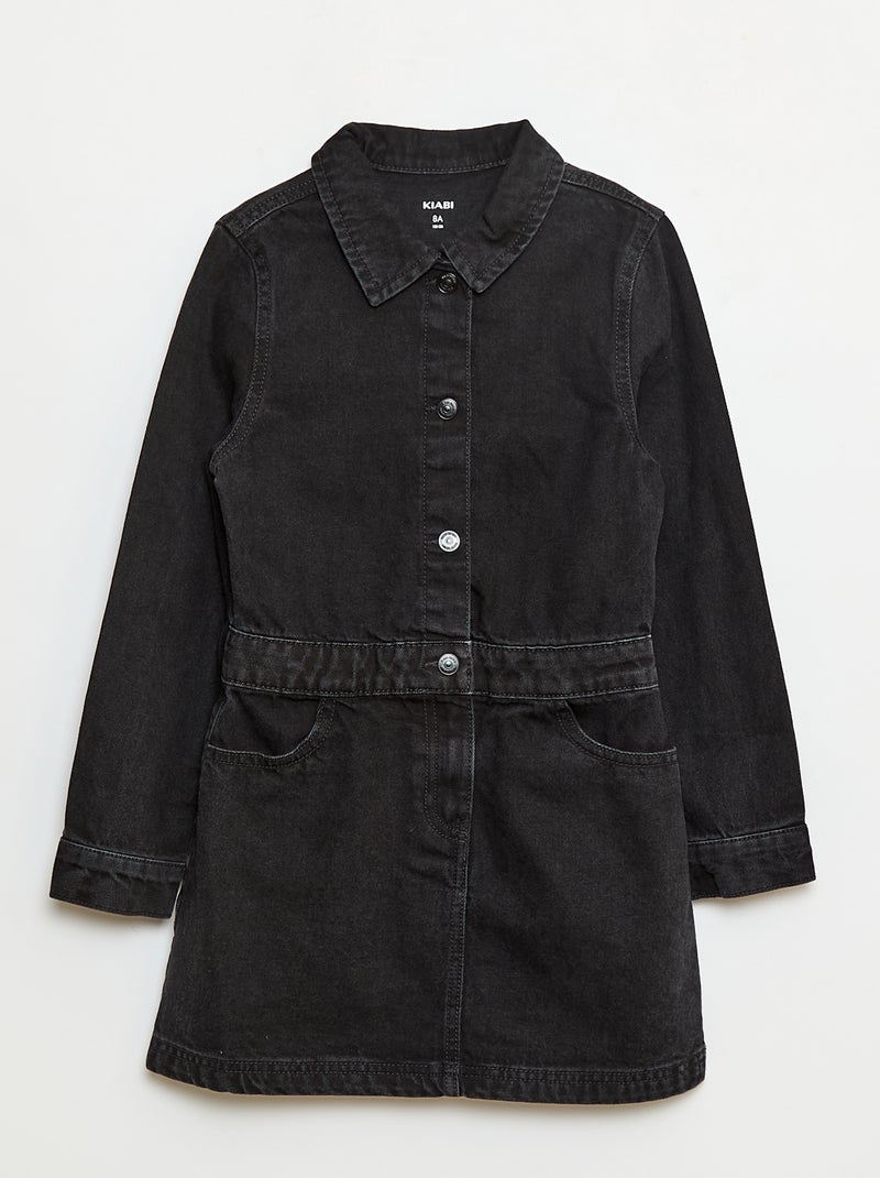 Robe en jean avec ouverture pressionnée Gris - Kiabi