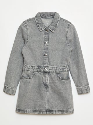 Robe en jean avec ouverture pressionnée