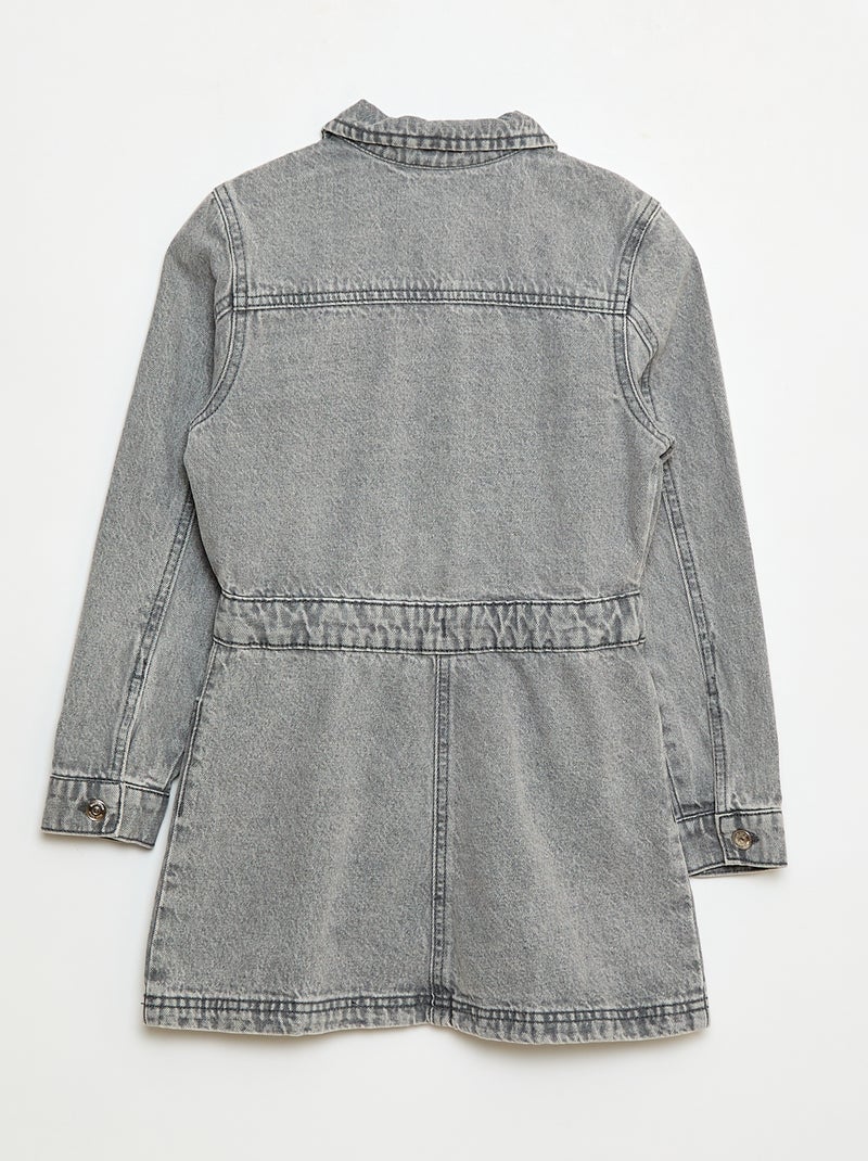 Robe en jean avec ouverture pressionnée Gris - Kiabi