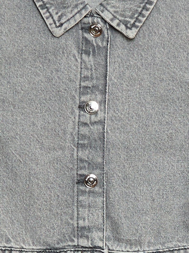 Robe en jean avec ouverture pressionnée Gris - Kiabi