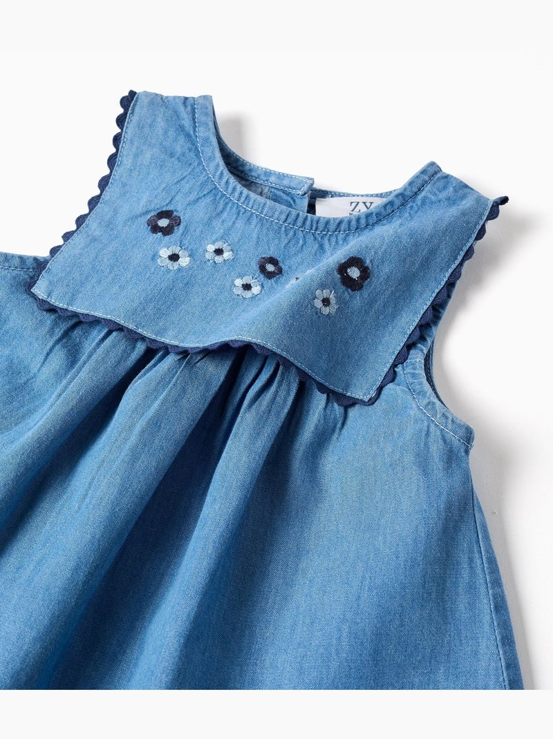 Robe en jean + bloomer à volants Bleu Bleu - Kiabi