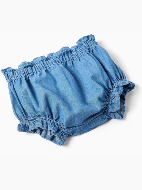 Robe en jean + bloomer à volants - Kiabi