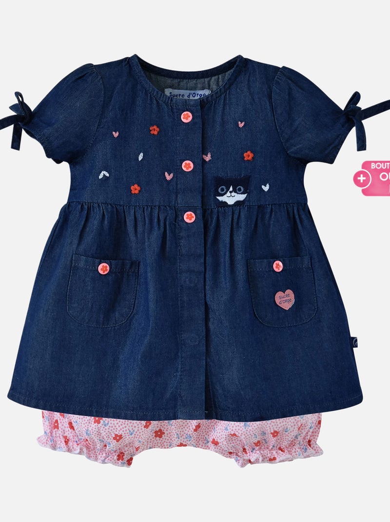 ROBE EN JEAN BLOOMER ELEA Bleu - Kiabi