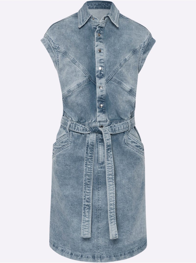 Robe En Jean Coutures De Séparation - Taille Standard - Helline Bleu Blanc - Kiabi