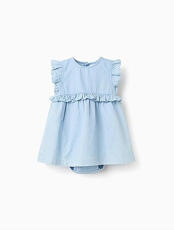 Robe en jean en coton avec volants