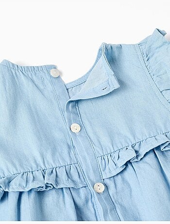 Robe en jean en coton avec volants