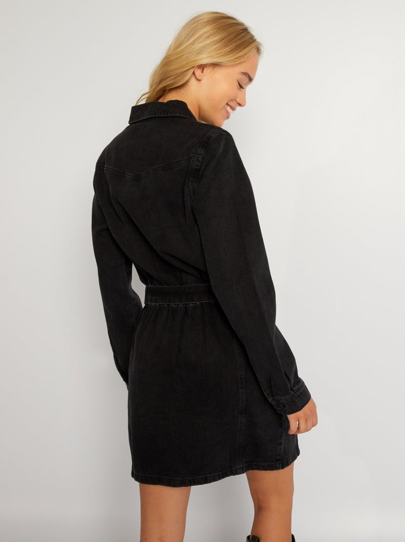 Robe en jean Noir - Kiabi