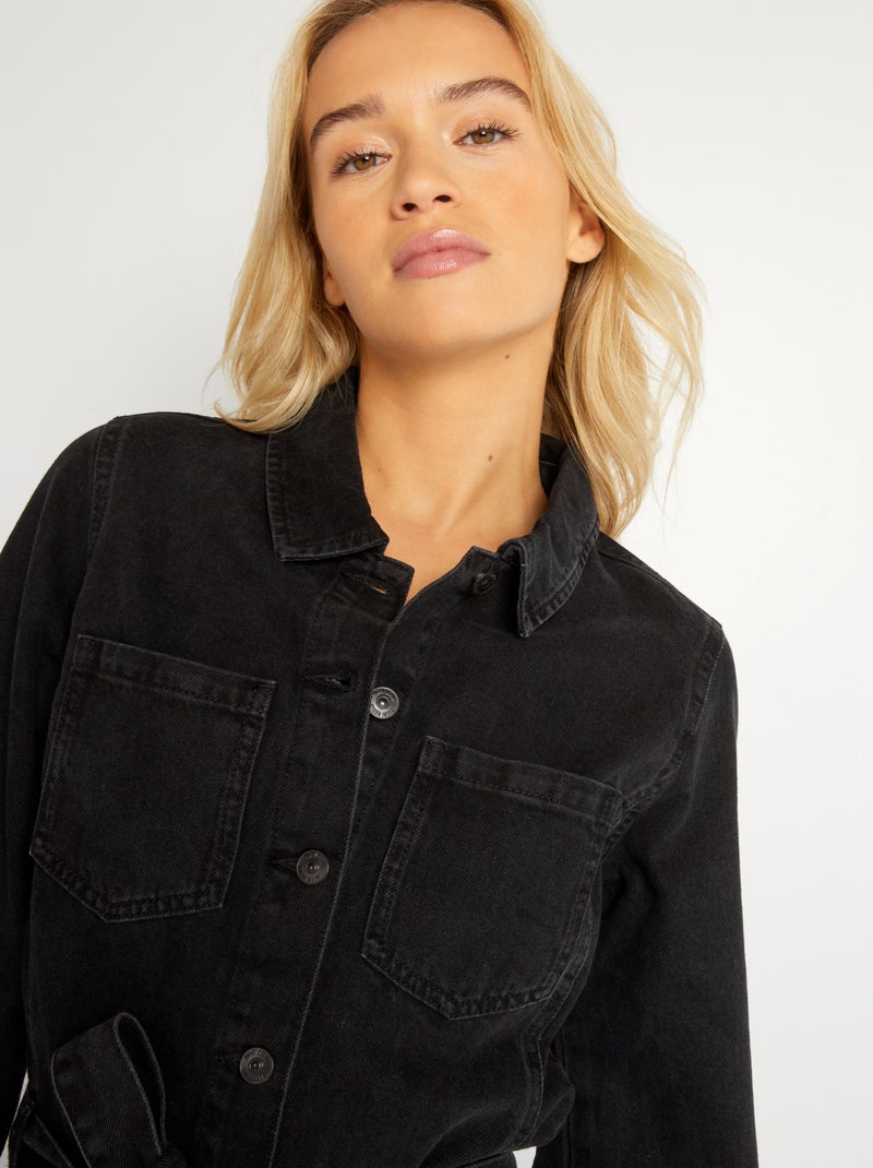 Robe en jean Noir - Kiabi