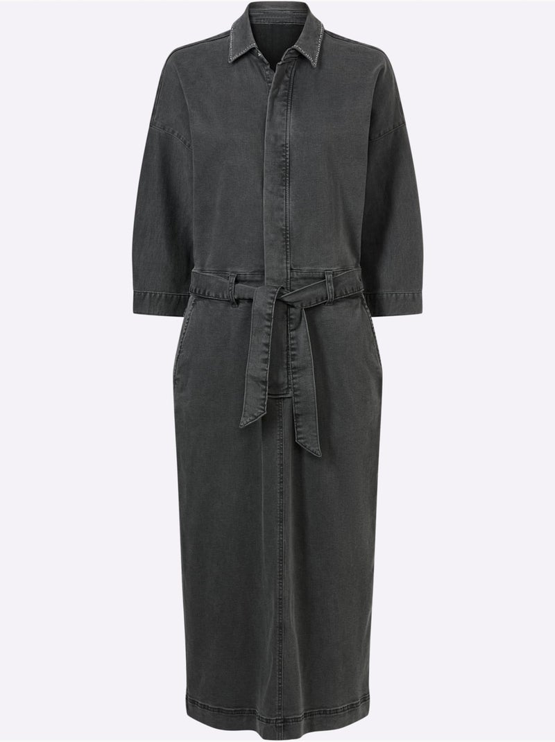 Robe En Jean Petites Pierres Brillantes Fantaisie - Taille Standard - Helline Gris Bleu - Kiabi