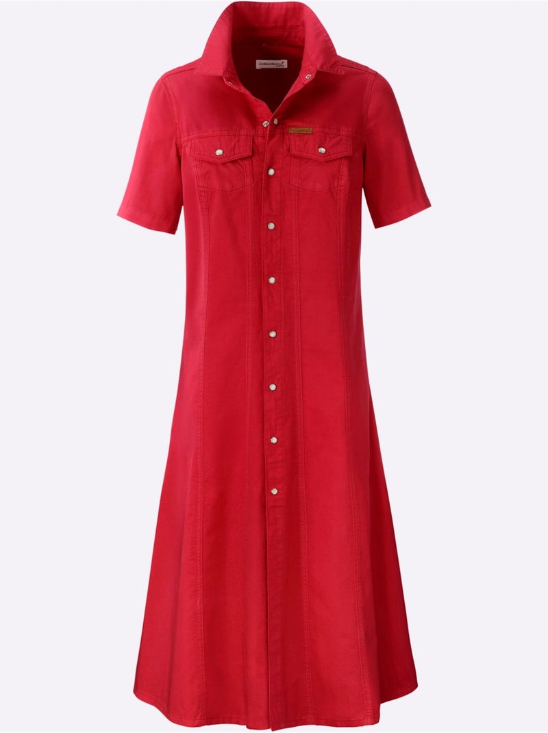 Robe En Jean Pur Coton - Taille Courte - Witt Rouge - Kiabi
