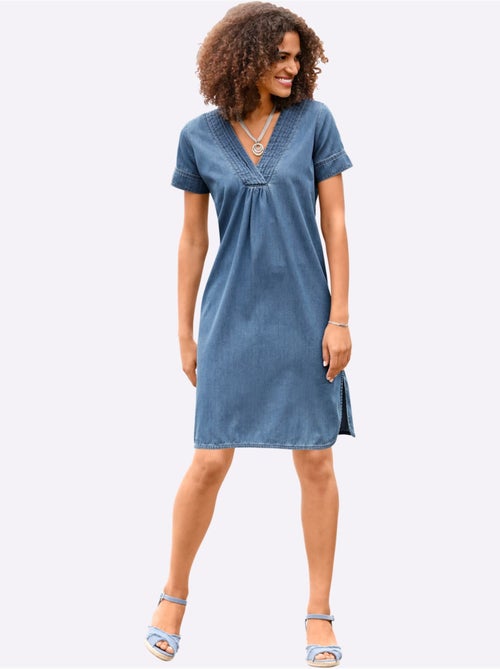 Robe En Jean Pur Coton - Taille Standard - Witt - Kiabi Robe En Jean Pur Coton - Taille Standard - Witt - Kiabi