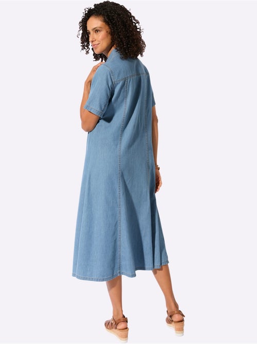 Robe En Jean Pur Coton - Taille Standard - Witt - Kiabi Robe En Jean Pur Coton - Taille Standard - Witt - Kiabi