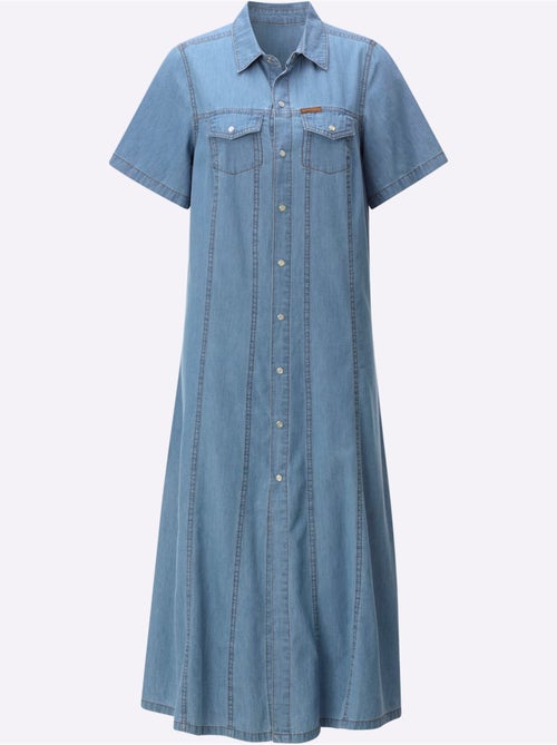 Robe En Jean Pur Coton - Taille Standard - Witt - Kiabi Robe En Jean Pur Coton - Taille Standard - Witt - Kiabi