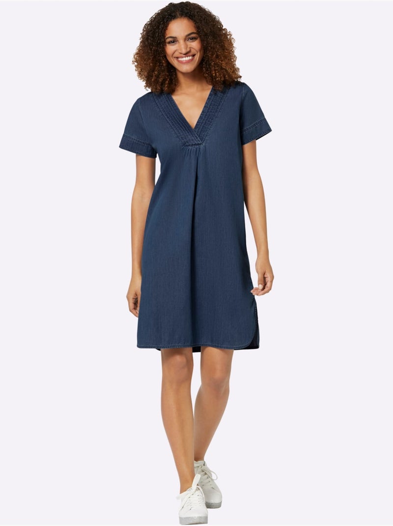 Robe En Jean Pur Coton - Taille Standard - Witt Bleu jean - Kiabi