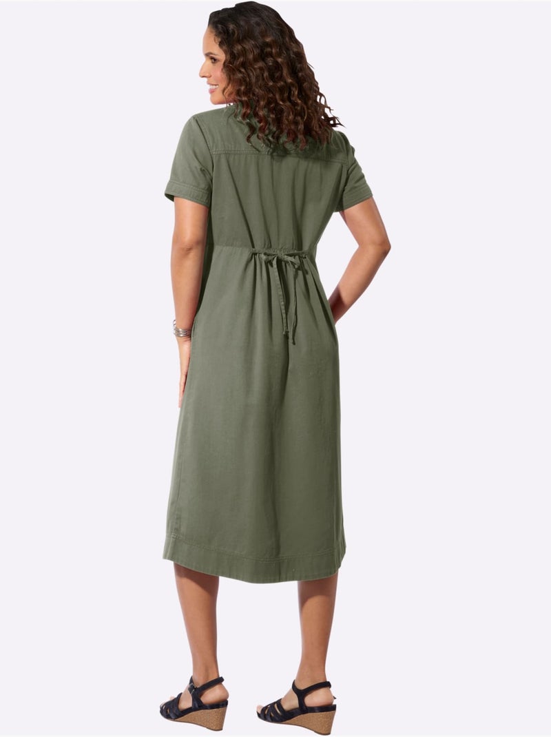 Robe En Jean Pur Coton - Taille Standard - Witt Kaki - Kiabi