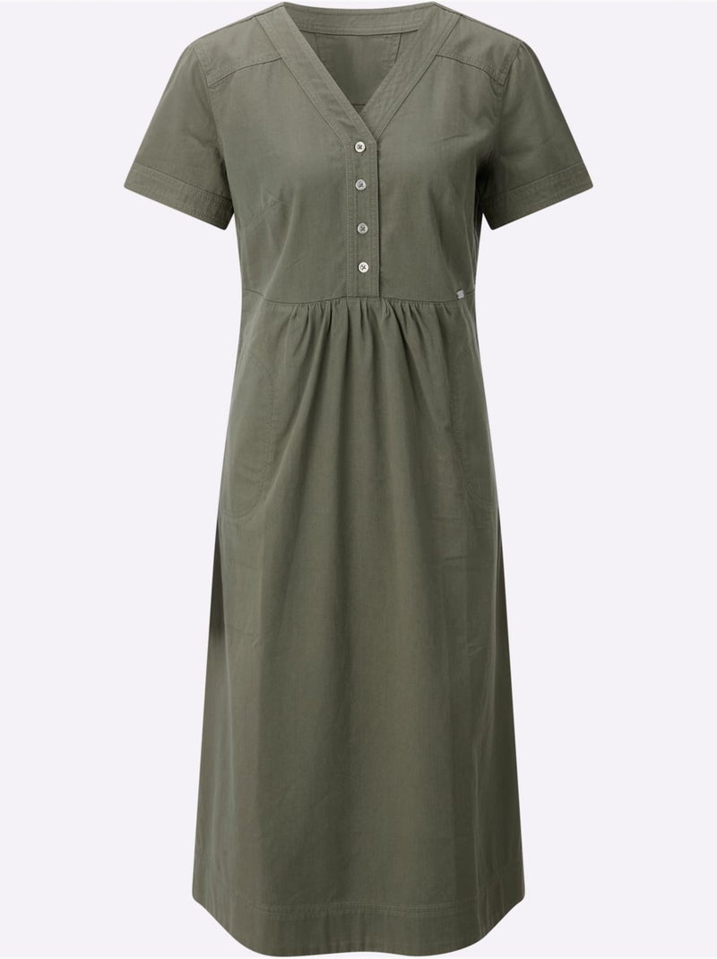 Robe En Jean Pur Coton - Taille Standard - Witt Kaki - Kiabi