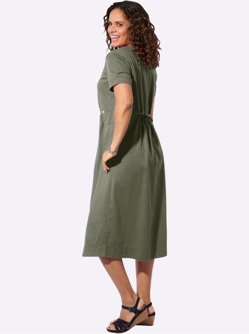 Robe En Jean Pur Coton - Taille Standard - Witt Kaki - Kiabi