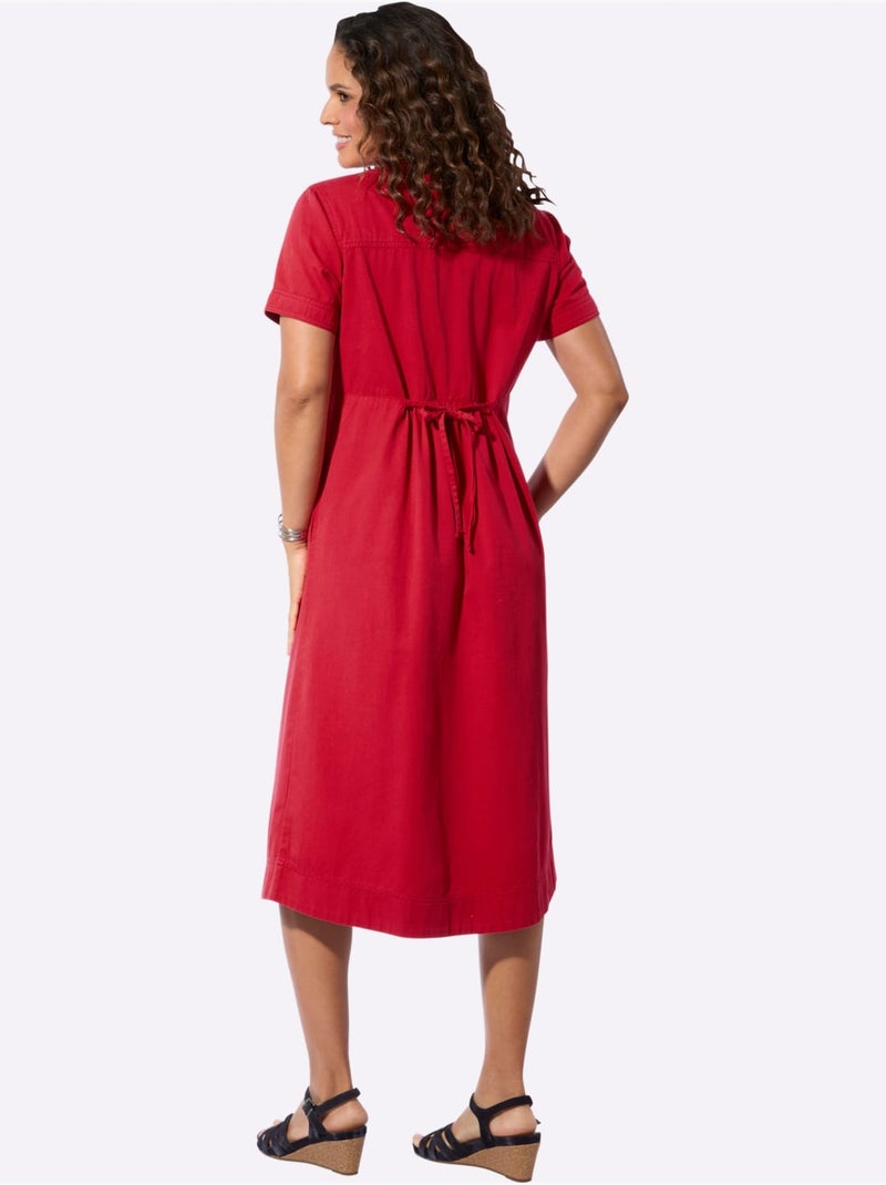 Robe En Jean Pur Coton - Taille Standard - Witt Rouge - Kiabi